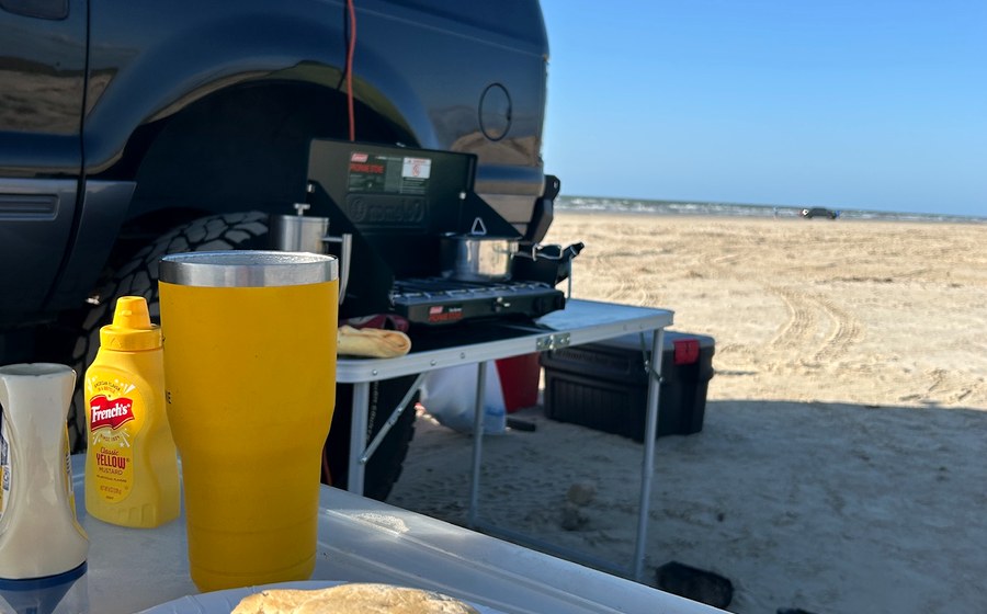 A simple meal prepared beside the Excursion at the beach